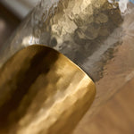 Glass Candle Holder With Gold Hammered Detail - DISC Gold & Glass Candle Holder Accessories Sterling Home 4