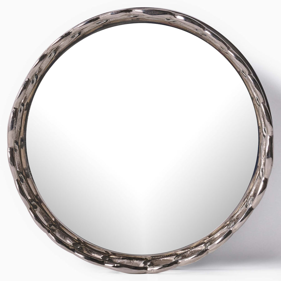 Mirrored Round Silver Tray - DISC Mirror Candle Plate Alum Rings Accessories Sterling Home 2