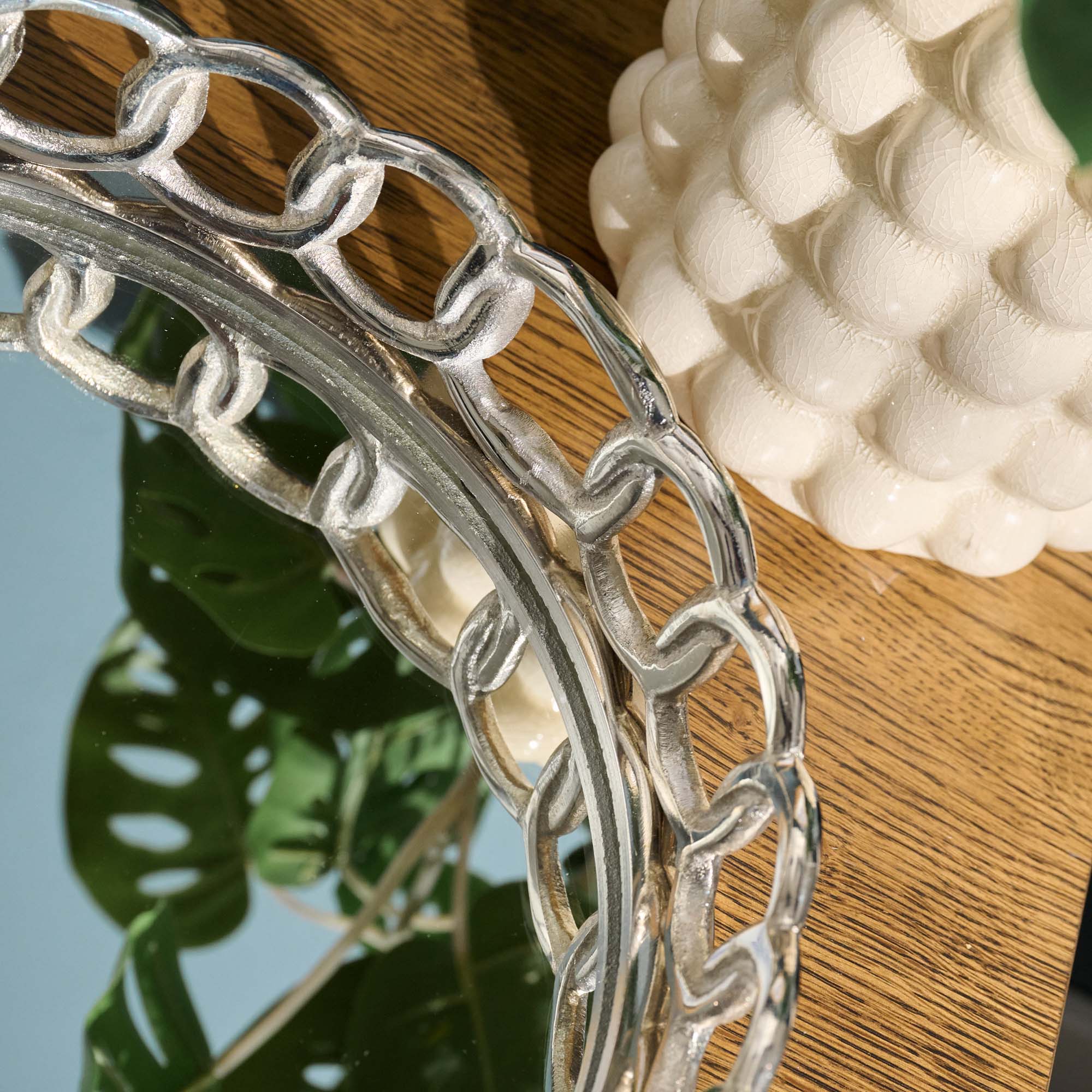 Mirrored Round Silver Tray - DISC Mirror Candle Plate Alum Rings Accessories Sterling Home 3