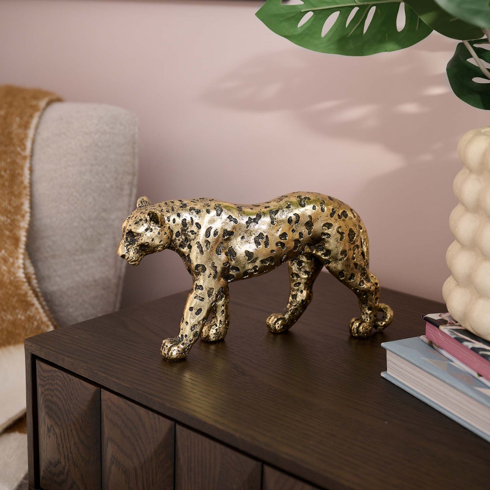 Leopard Ornament Gold - Leopard Ornament 27.5CM Gold Accessories Sterling Home 1