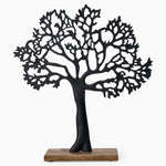 Tree On Wooden Base Black - Tree On Wooden Base 42Cm Black Accessories Sterling Home 2