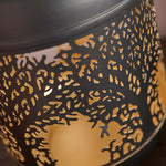 Tree Cutout Black Lantern - DISC Tree Cutout 26CM Lantern Black Accessories Sterling Home 3