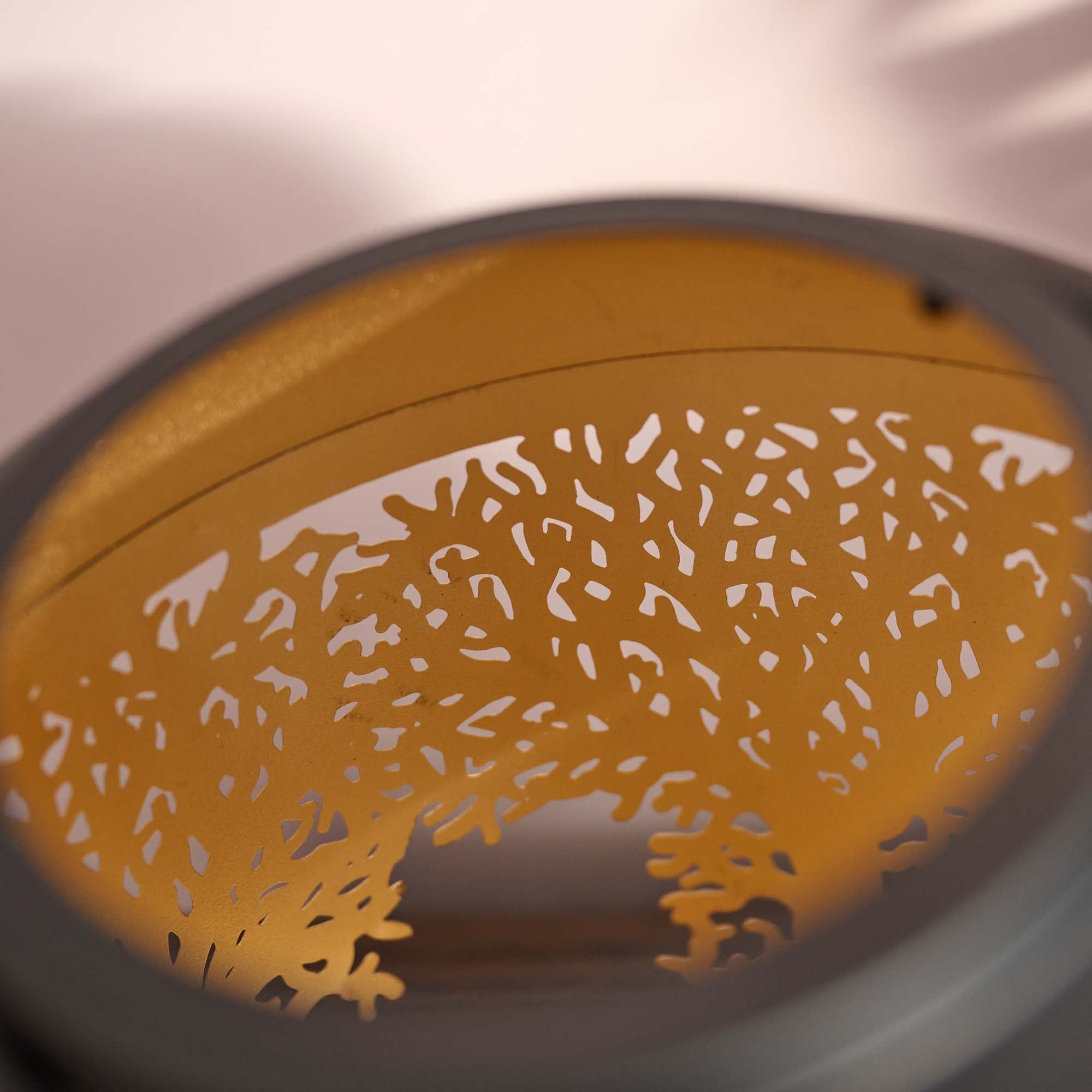 Tree Cutout Black Lantern - DISC Tree Cutout 26CM Lantern Black Accessories Sterling Home 4