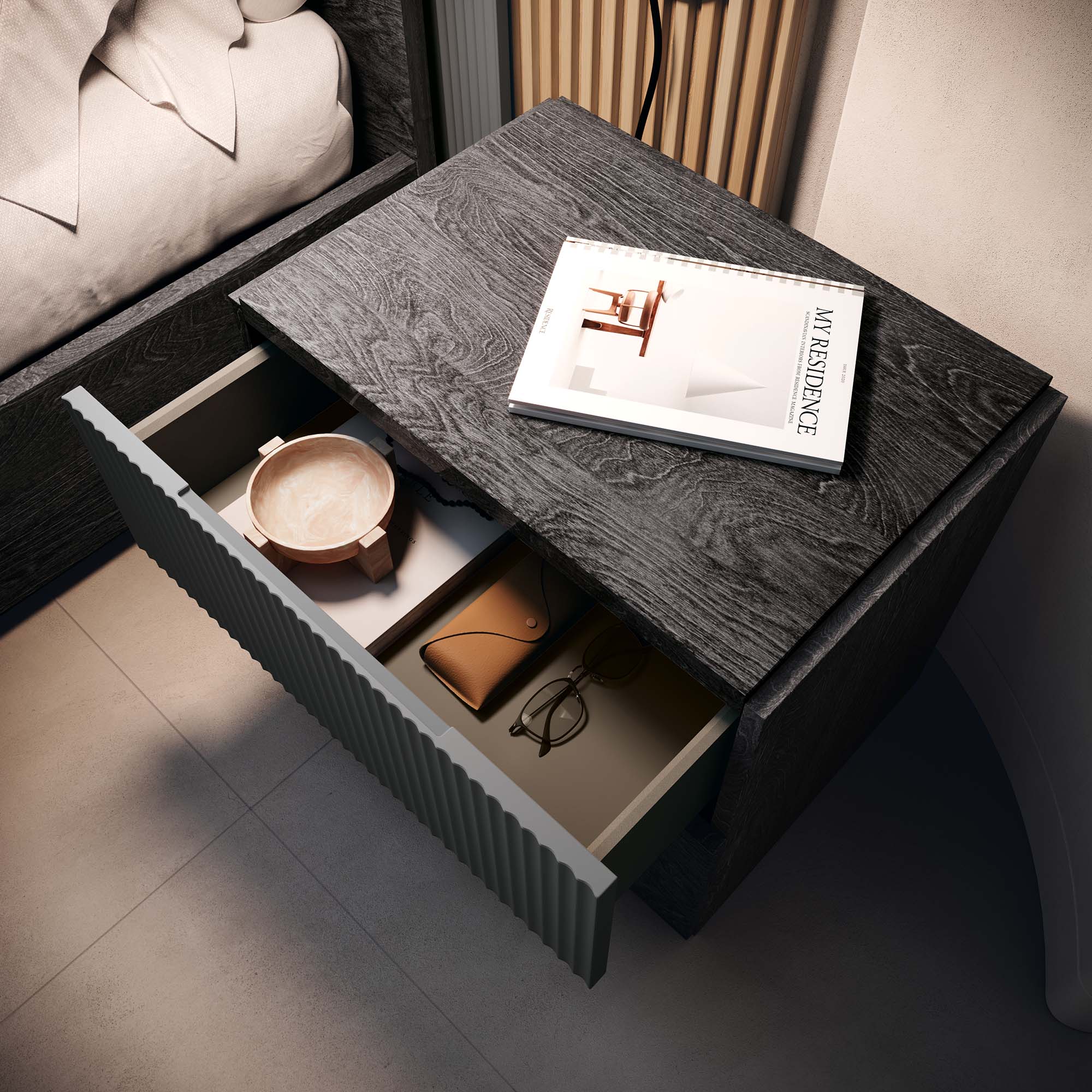 Onyx Bedside - Bedside Table Storage Sterling Home 4