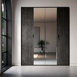 Onyx Glass 4 Door Wardrobe - 4 Door Glass Wardrobe Storage Sterling Home 2