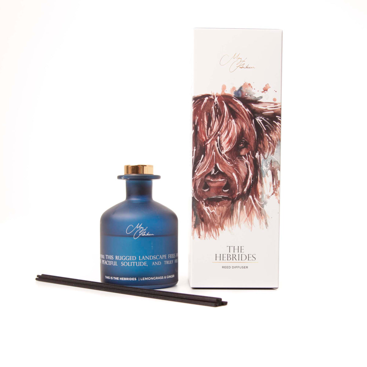 Meg Hawkins Highland Cow Reed Diffuser - Diffuser The Hebrides (Highland Cow) Accessories Sterling Home 1