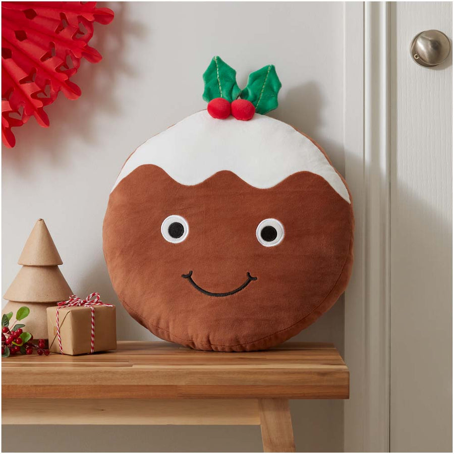 Catherline Lansfield Christmas Pudding Cushion - Christmas Pudding Cushion Accessories Sterling Home 1