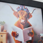 Female Highland Cow On Loo Wall Art - Female Highland Cow On Loo 30x30 Accessories Sterling Home 3