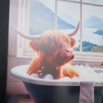 Highland Cow In Black Bath Wall Art - Highland Cow In Black Bath 30x30 Accessories Sterling Home 3