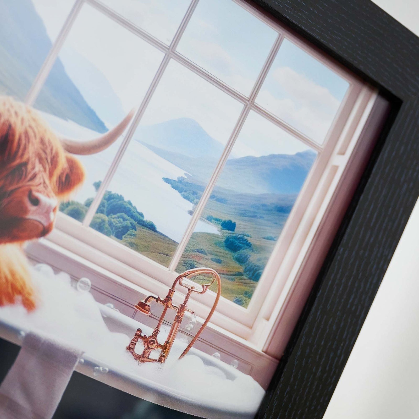 Highland Cow In Black Bath Wall Art - Highland Cow In Black Bath 30x30 Accessories Sterling Home 4