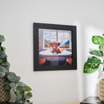 Highland Cow In White Bath Wall Art - Highland Cow In White Bath 30x30 Accessories Sterling Home 1