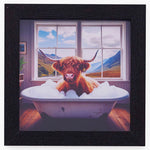Highland Cow In White Bath Wall Art - Highland Cow In White Bath 30x30 Accessories Sterling Home 2