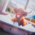 Highland Cow In White Bath Wall Art - Highland Cow In White Bath 30x30 Accessories Sterling Home 3