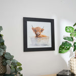 Baby Highland Cow Full Bath Liquid Art - DISC Baby Highland Cow Full Bath 30x30 Liquid Art Accessories Sterling Home 1