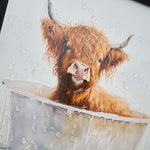 Baby Highland Cow Full Bath Liquid Art - DISC Baby Highland Cow Full Bath 30x30 Liquid Art Accessories Sterling Home 3