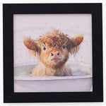 Baby Highland Cow Close Up Liquid Art - DISC Baby Highland Cow Up Close 30x30 Liquid Art Accessories Sterling Home 2