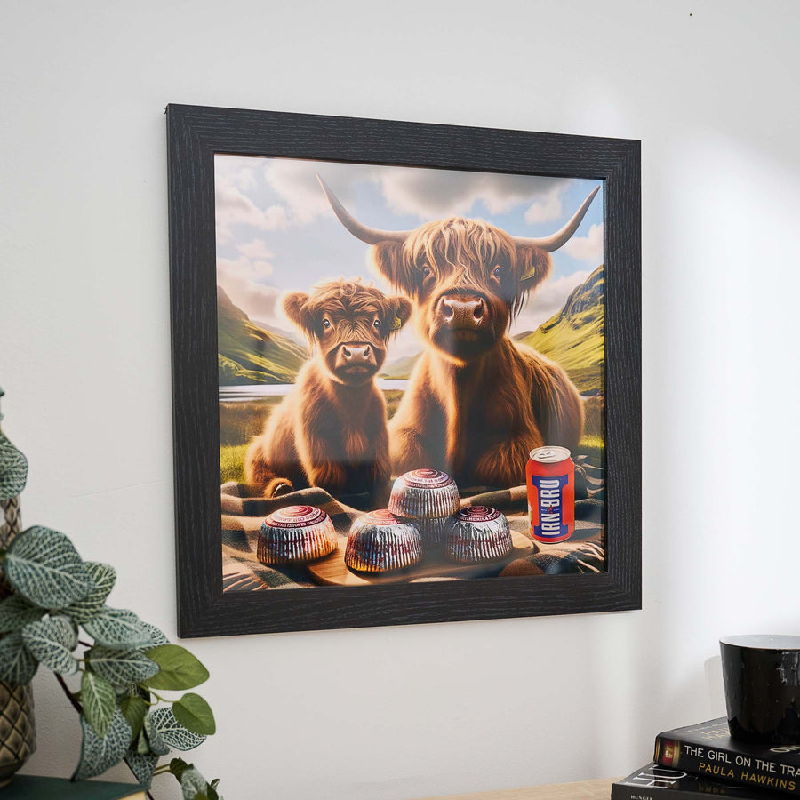 Highland Cow With Irn Bru Wall Art - Highland Cows With Irn Bru 40x40 Accessories Sterling Home 1
