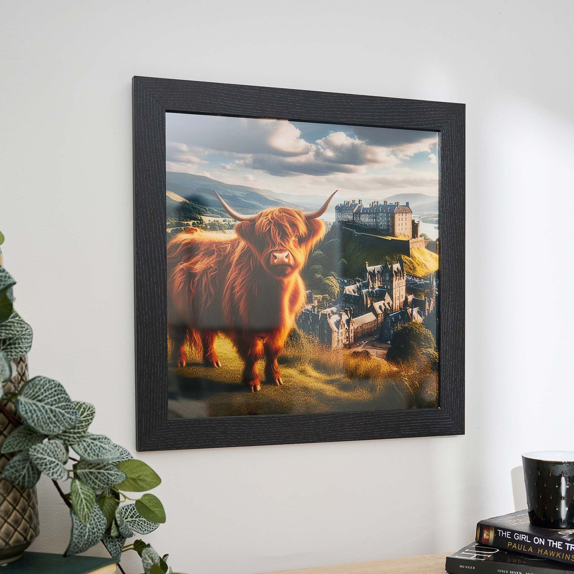 Highland Cow With Castle Wall Art - Highland Cow With Castle 40x40 Accessories Sterling Home 1