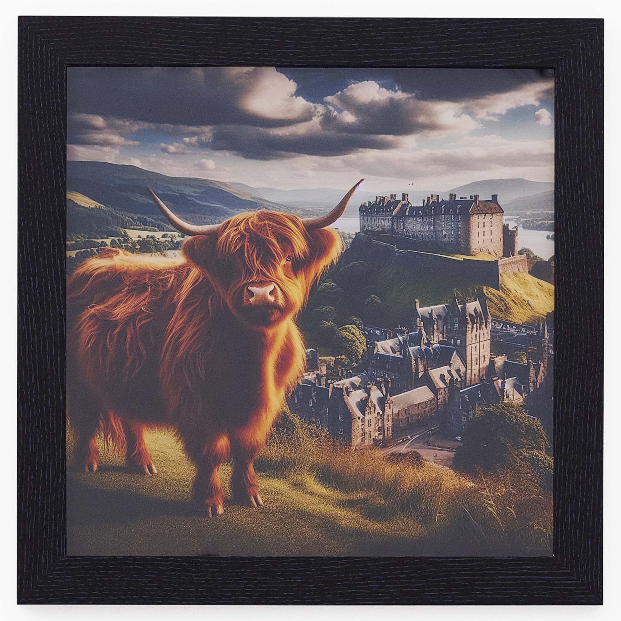 Highland Cow With Castle Wall Art - Highland Cow With Castle 40x40 Accessories Sterling Home 2