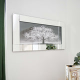 Silver Tree With Mirrored Frame Liquid Art