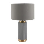 Iconic Grey Textured Ceramic And Gold Metal Table Lamp - DISC Ionic Grey Textured Ceramic Gold Metal Table Lamp Accessories Sterling Home 2