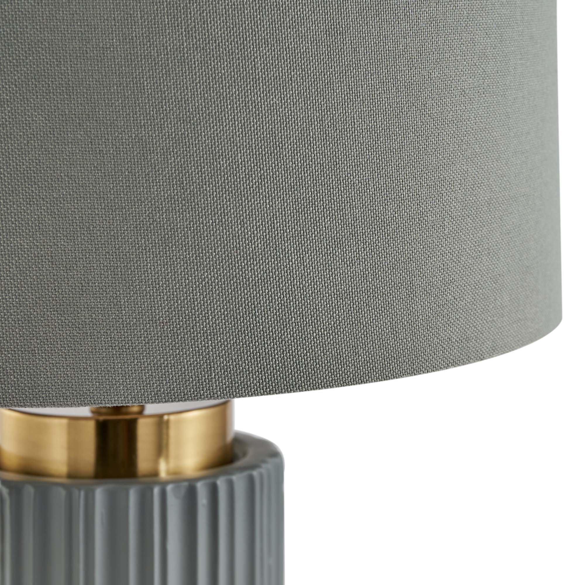 Iconic Grey Textured Ceramic And Gold Metal Table Lamp - DISC Ionic Grey Textured Ceramic Gold Metal Table Lamp Accessories Sterling Home 4