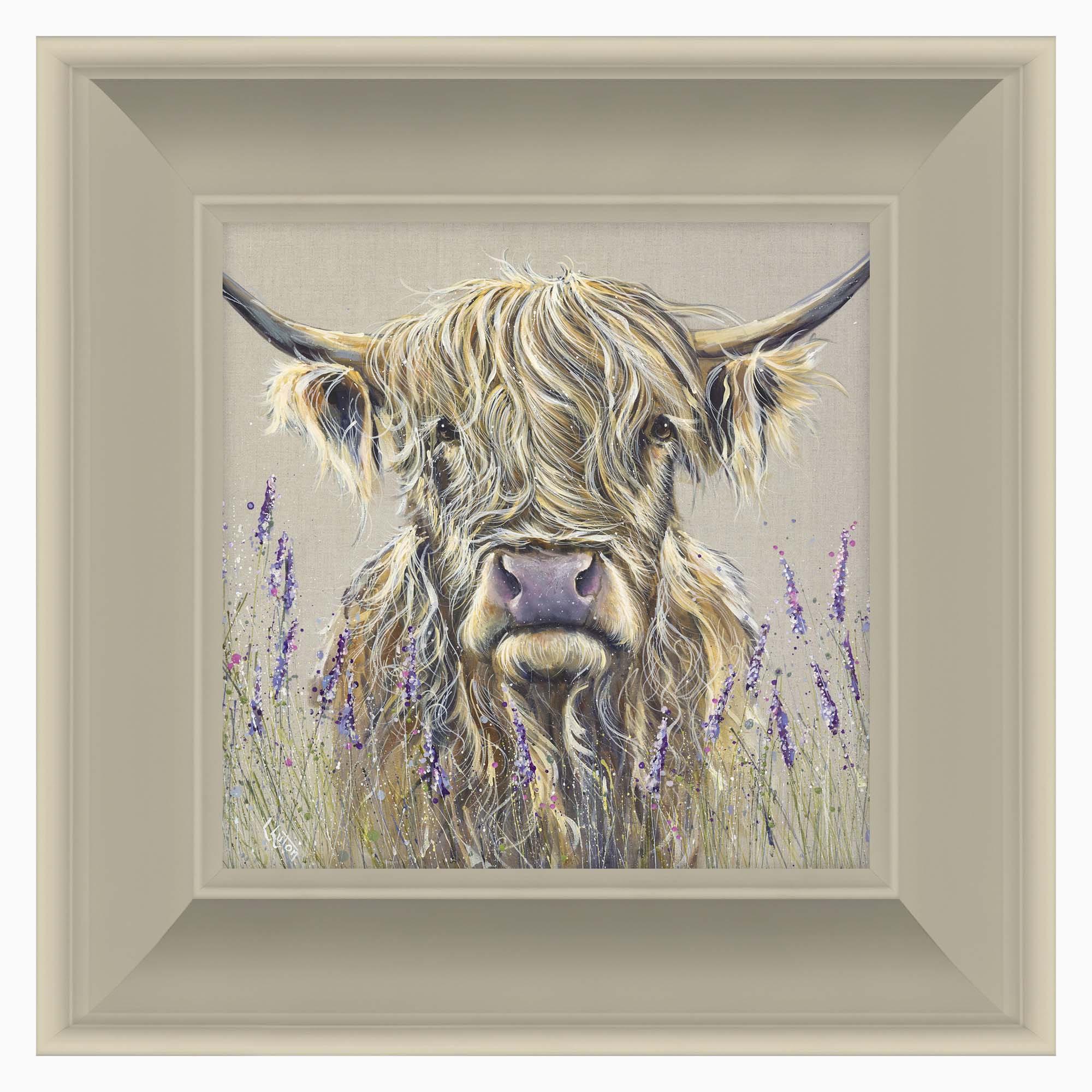 Highland Cow Lavender Framed Print - Lavender Small 46X46 Framed Print Accessories Sterling Home 1