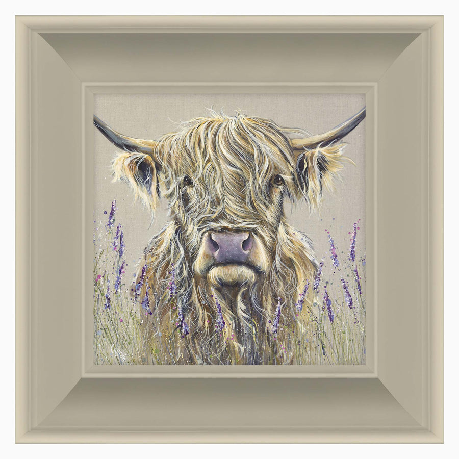 Highland Cow Lavender Framed Print - Lavender Small 46X46 Framed Print Accessories Sterling Home 1