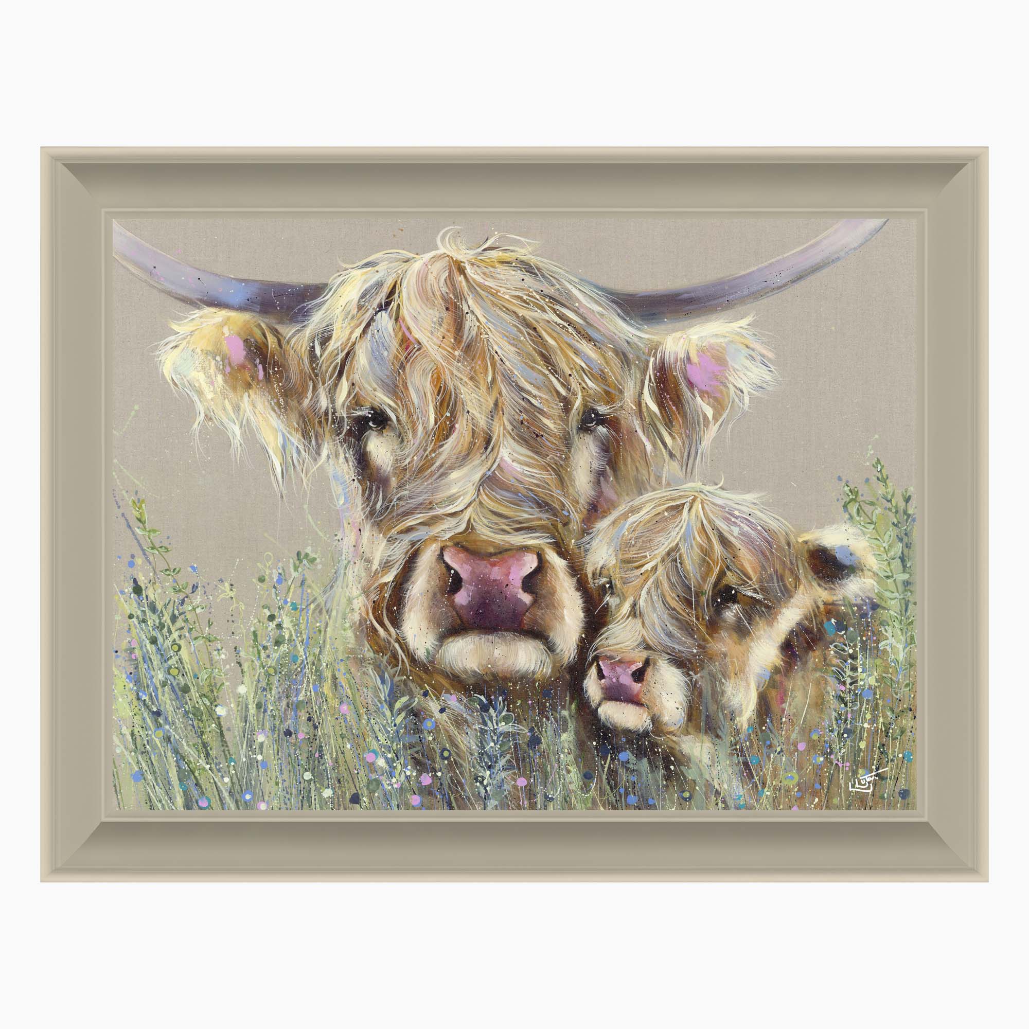 Highland Cow Rosemary And Thyme Framed Print - Rosemary & Thyme Large 116X90 Framed Print Accessories Sterling Home 1