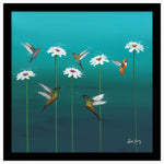 Daisy And Birds Framed Print - DISC Lightness Of Being 43X43 Framed Print Accessories Sterling Home 1