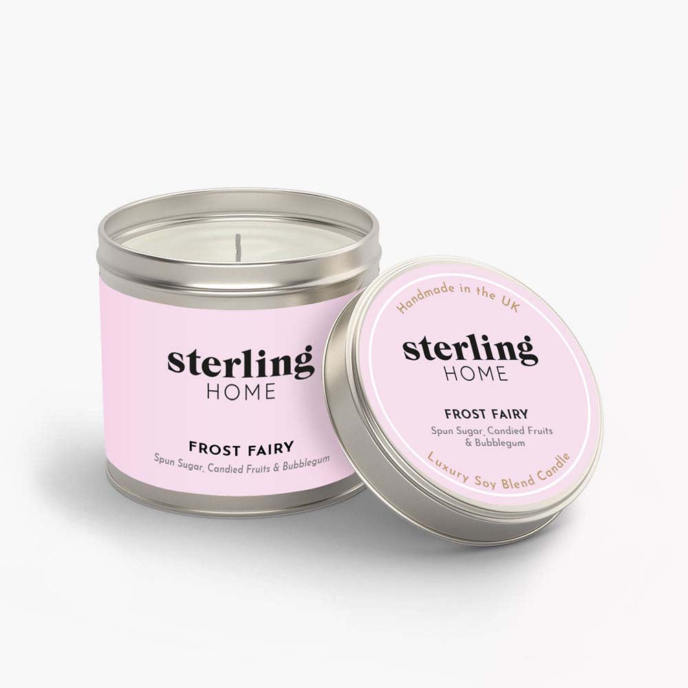 Sterling Home Fragrance Frosty Fairy Tin Candle - 180G Soy Blend Tin Candle - Frost Fairy Accessories Sterling Home 3