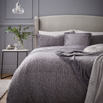 Catherine Lansfield Allure Sparkle Grey Duvet Cover Set King Sterling Home 1