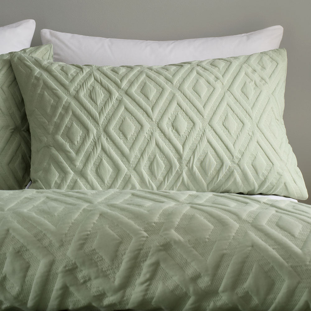 Catherine Lansfield Jacob Geo Green Duvet Cover Set - Jacob Geo Sage Double Duvet Set - Double Accessories Sterling Home 2