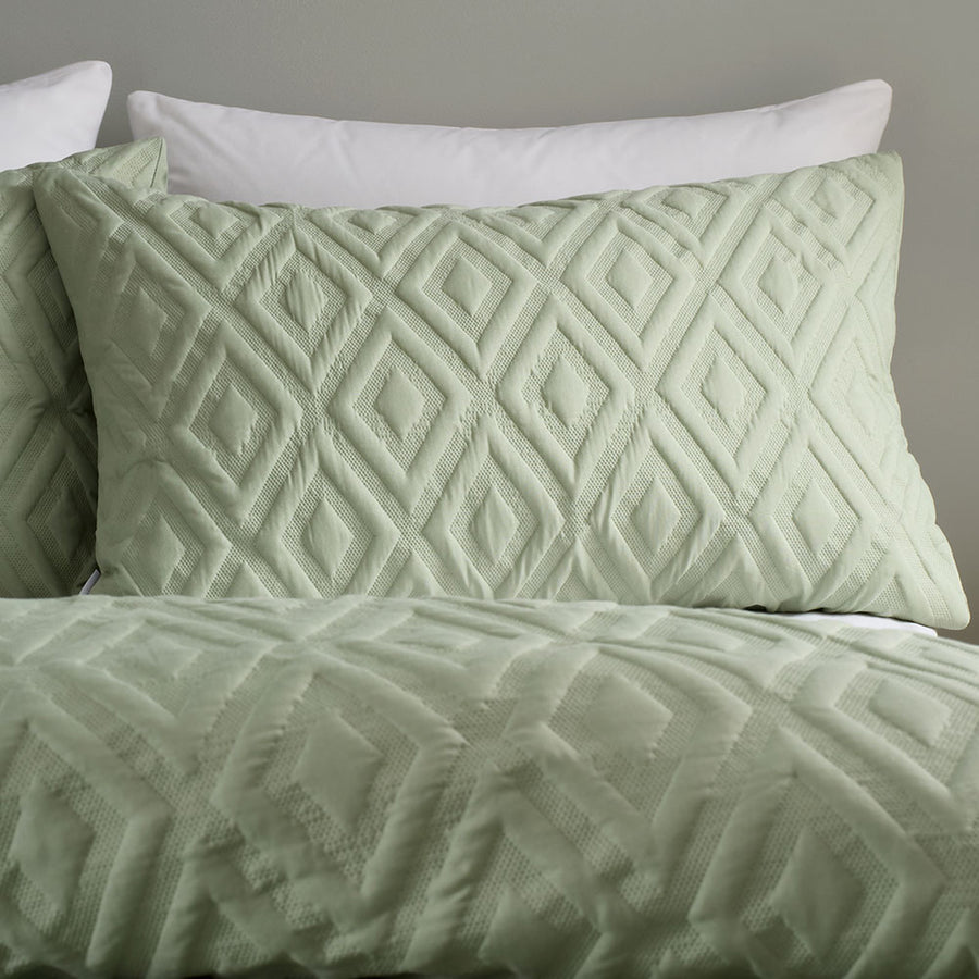Catherine Lansfield Jacob Geo Green Duvet Cover Set - Jacob Geo Sage Double Duvet Set - Double Accessories Sterling Home 2