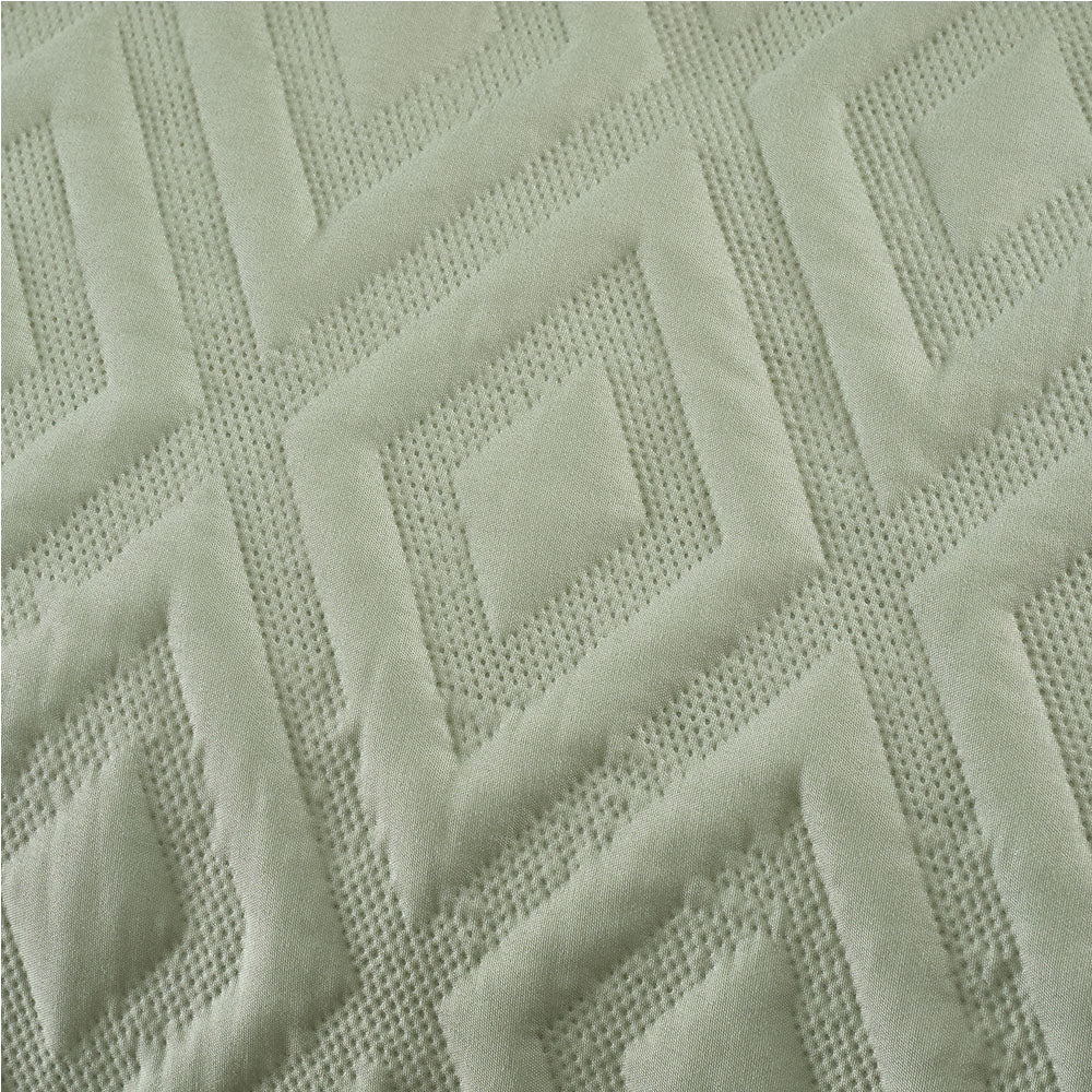 Catherine Lansfield Jacob Geo Green Duvet Cover Set - Jacob Geo Sage Double Duvet Set - Double Accessories Sterling Home 4
