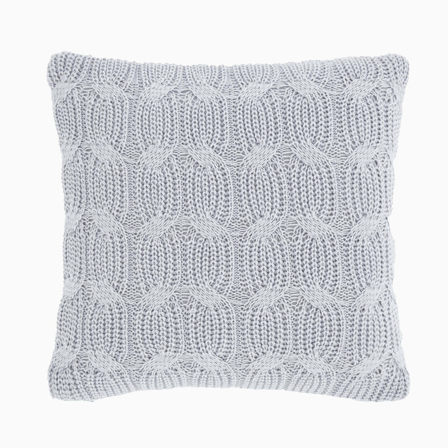 Chunky Marl Knit Silver Square Cushion - Chunky Marl Knit Silver Cushion 45x45CM Accessories Sterling Home 2
