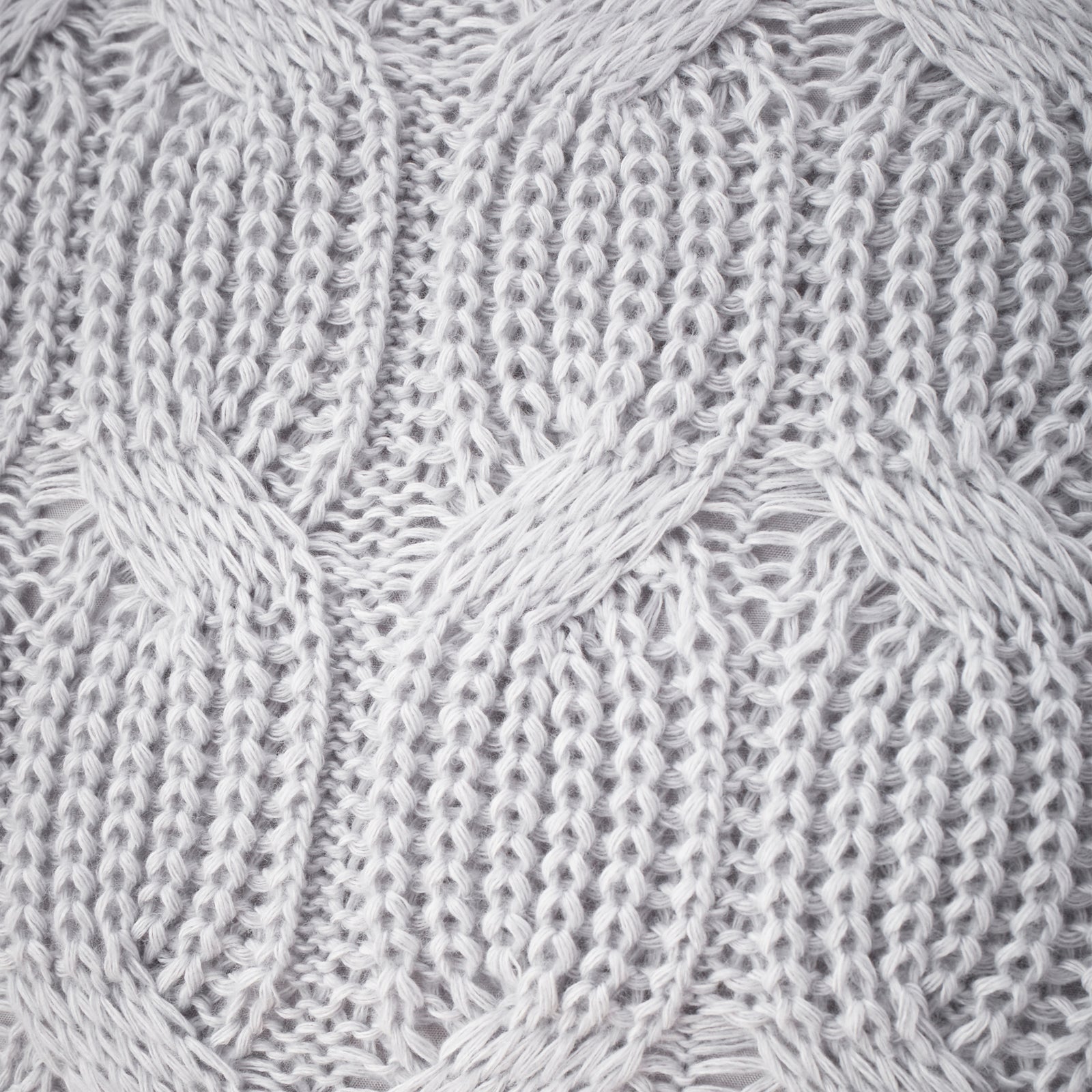 Chunky Marl Knit Silver Square Cushion - Chunky Marl Knit Silver Cushion 45x45CM Accessories Sterling Home 3