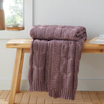 Chunky Marl Knit Purple Throw - Chunky Marl Knit Plum Throw 130x170CM Accessories Sterling Home 1