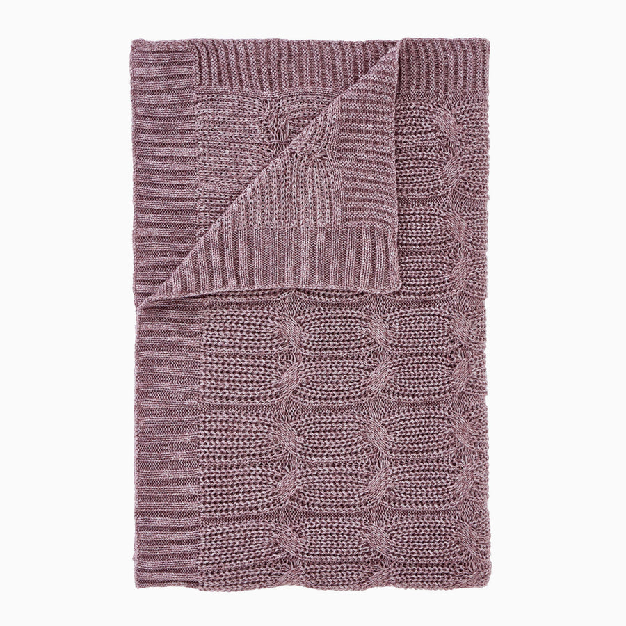 Chunky Marl Knit Purple Throw - Chunky Marl Knit Plum Throw 130x170CM Accessories Sterling Home 2