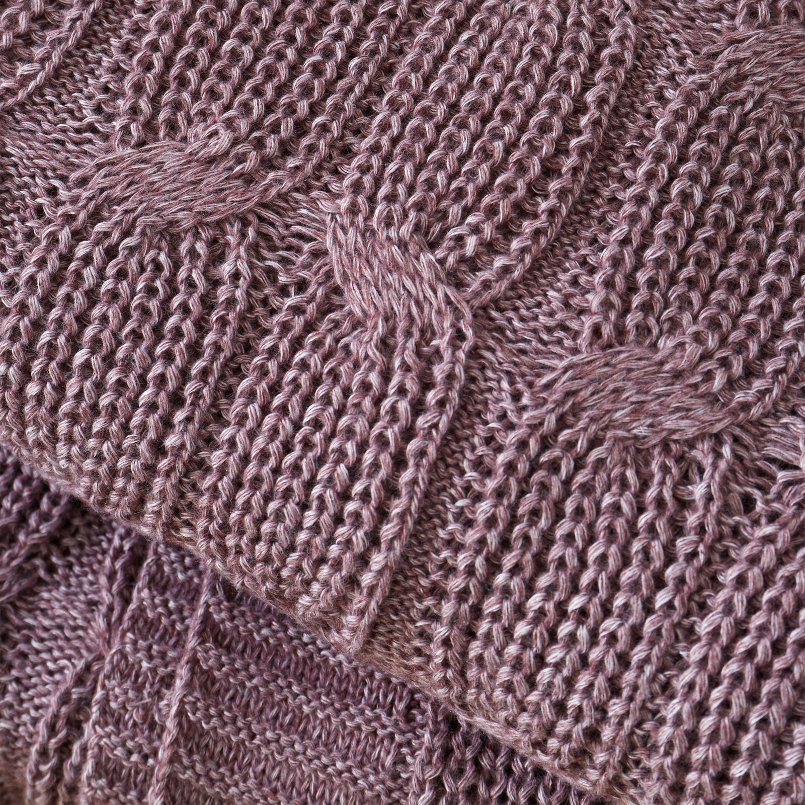 Chunky Marl Knit Purple Throw - Chunky Marl Knit Plum Throw 130x170CM Accessories Sterling Home 3