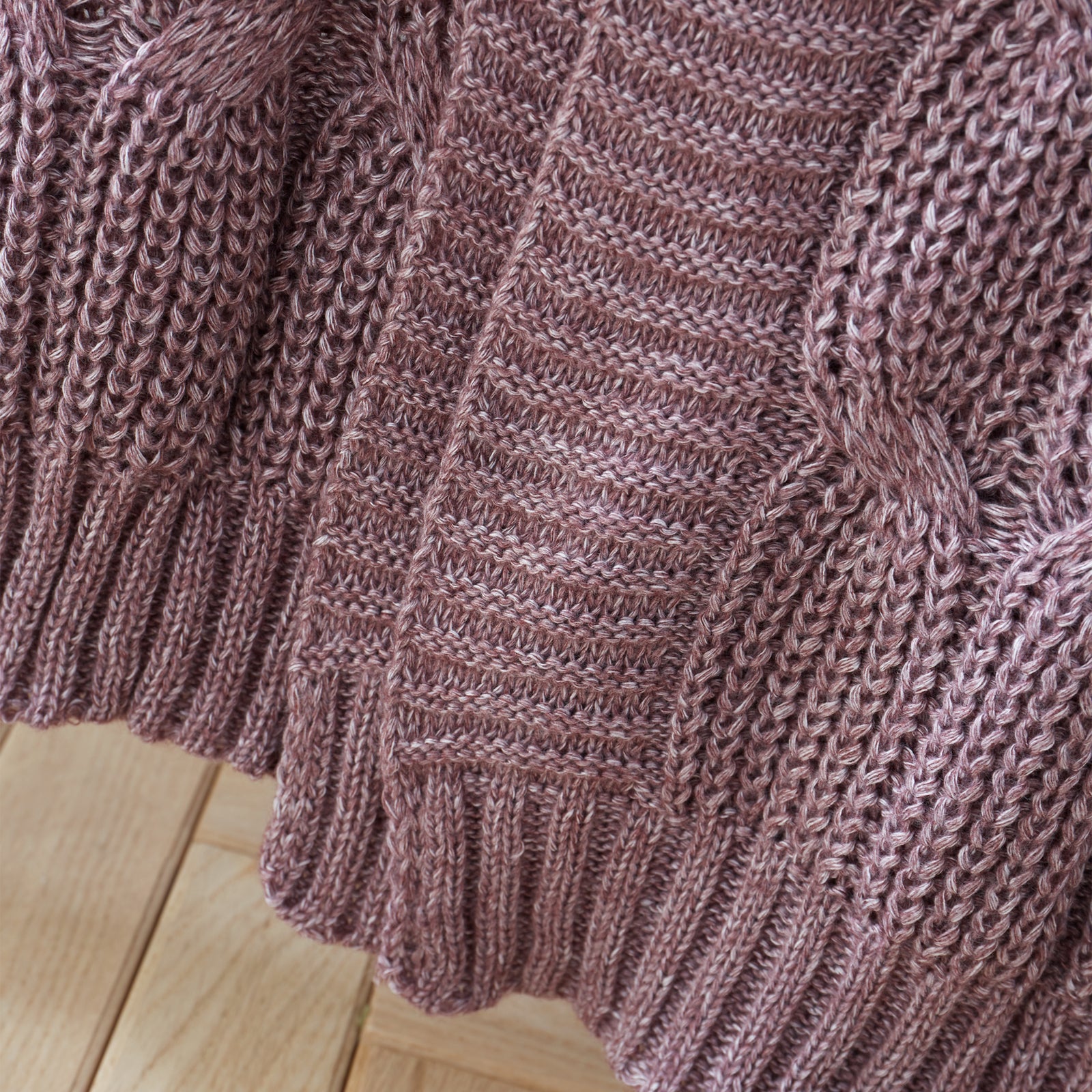 Chunky Marl Knit Purple Throw - Chunky Marl Knit Plum Throw 130x170CM Accessories Sterling Home 4
