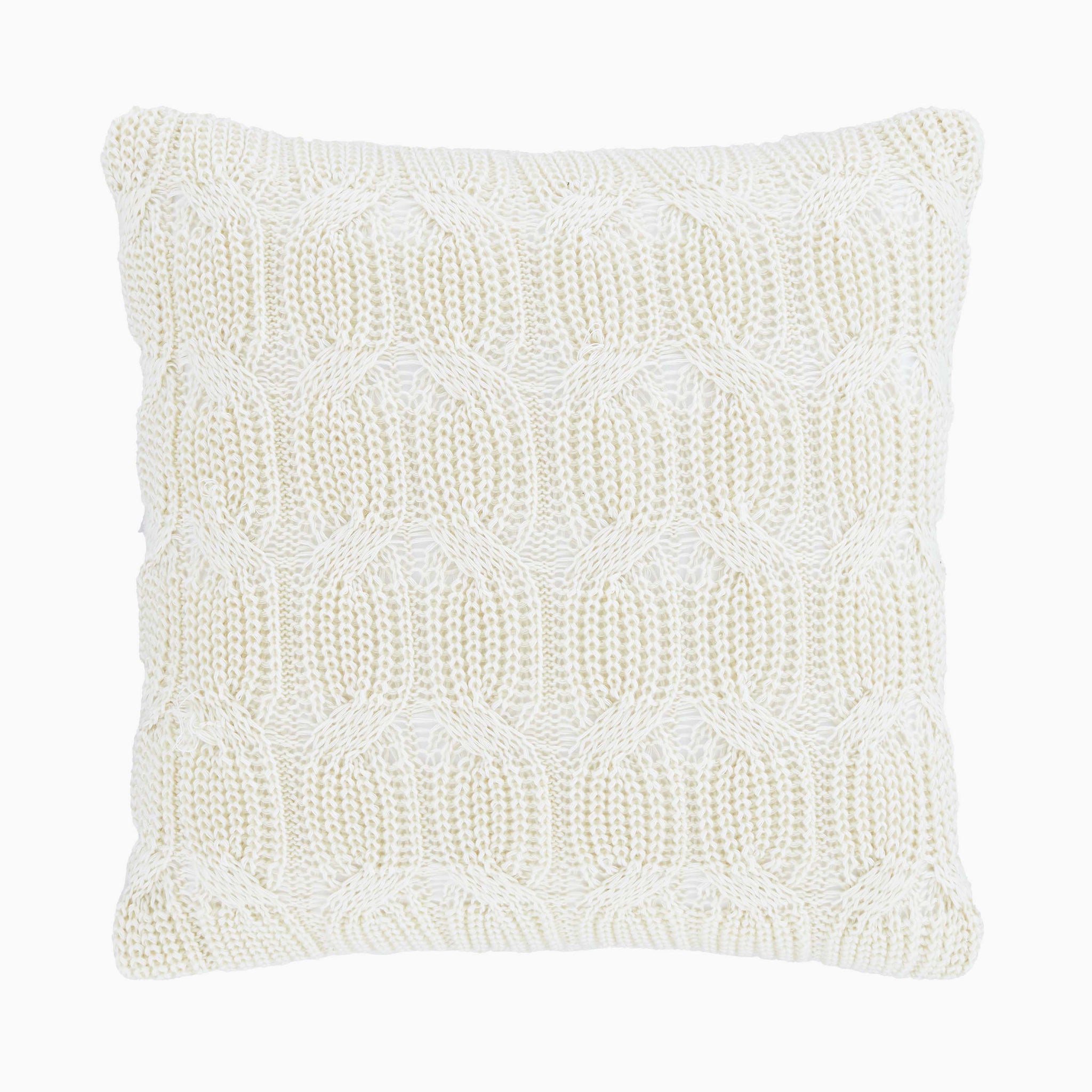 Chunky Marl Knit Cream Square Cushion - DISC Chunky Marl Knit Cream Cushion 45x45CM Accessories Sterling Home 2