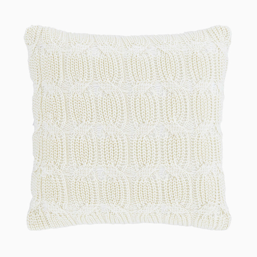 Chunky Marl Knit Cream Square Cushion - DISC Chunky Marl Knit Cream Cushion 45x45CM Accessories Sterling Home 2