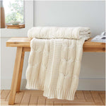 Chunky Marl Knit Cream Throw - Chunky Marl Knit Cream Throw 130x170CM Accessories Sterling Home 1