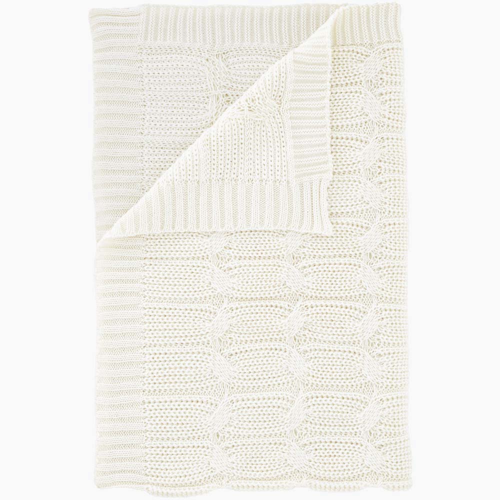 Chunky Marl Knit Cream Throw - Chunky Marl Knit Cream Throw 130x170CM Accessories Sterling Home 2