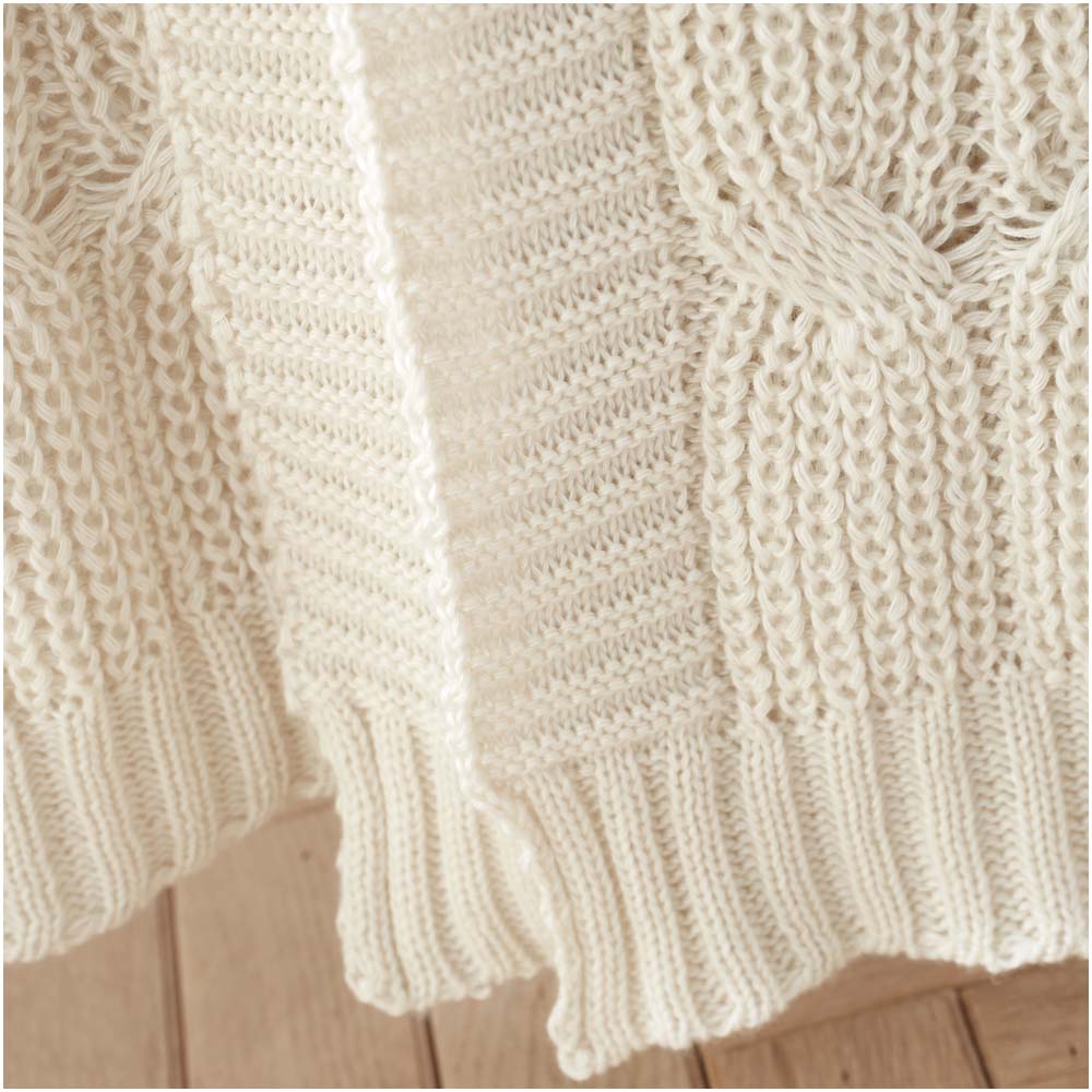 Chunky Marl Knit Cream Throw - Chunky Marl Knit Cream Throw 130x170CM Accessories Sterling Home 4
