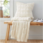 Chunky Marl Knit Cream Throw - Chunky Marl Knit Cream Throw 130x170CM Accessories Sterling Home 5