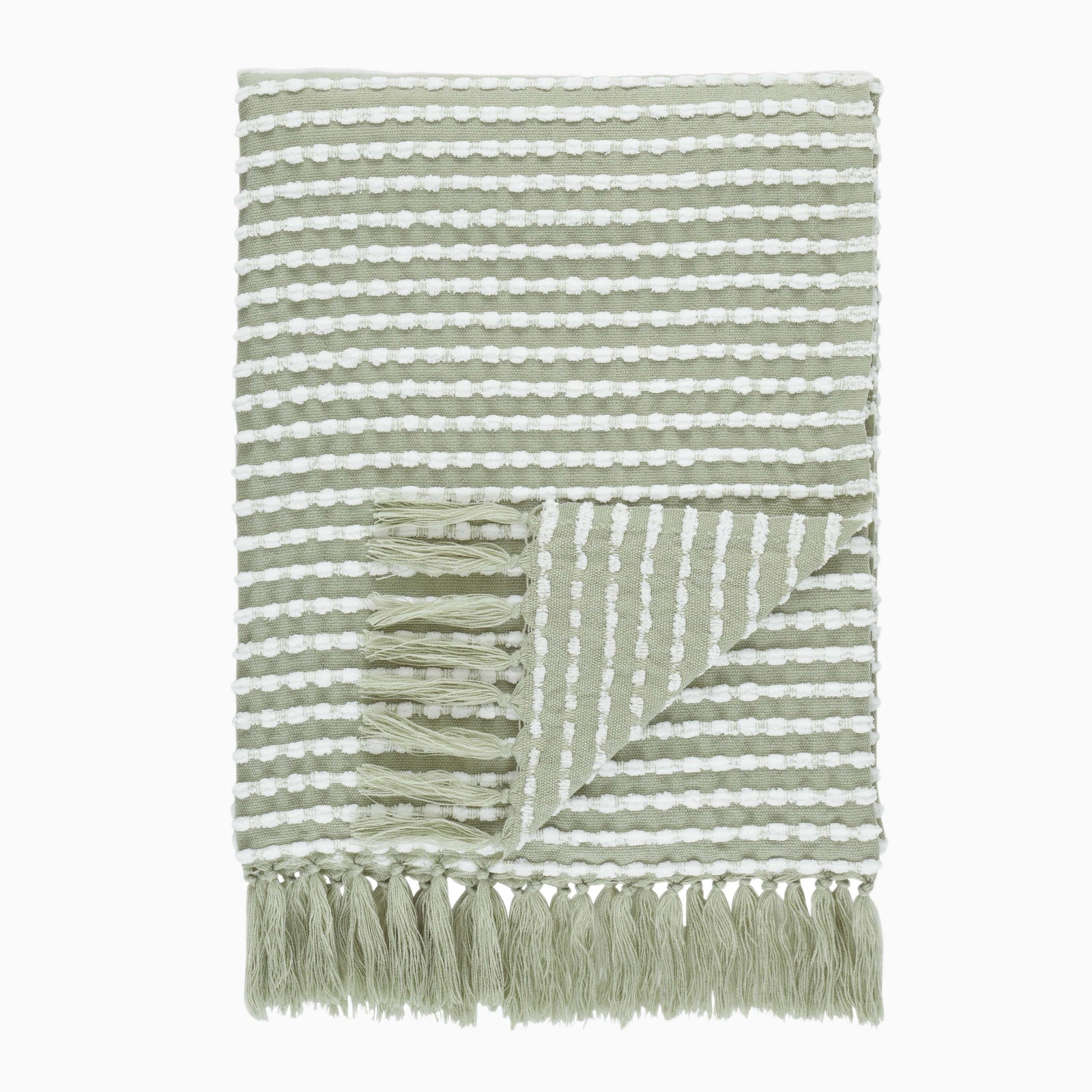 Stab Stitch Green Throw - DISC Stab Stitch Sage Throw 125x150CM Accessories Sterling Home 2