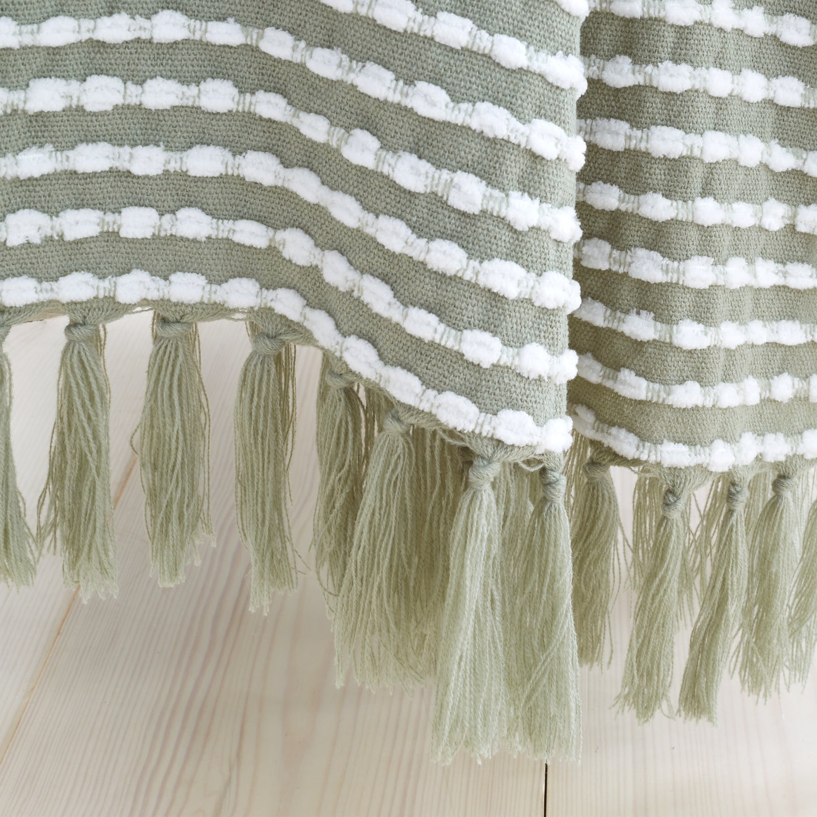 Stab Stitch Green Throw - DISC Stab Stitch Sage Throw 125x150CM Accessories Sterling Home 4