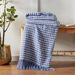 Stab Stitch Blue Throw - DISC Stab Stitch Blue Throw 125x150CM Accessories Sterling Home 1